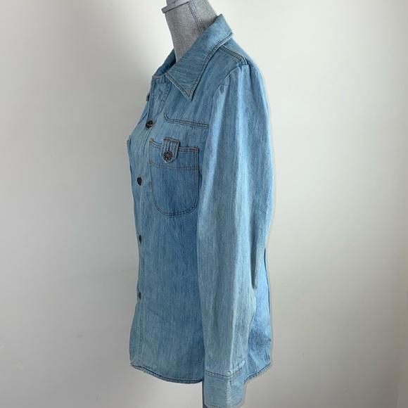 Vtg 70”s Sears Jeans Joint Denim Button Front Shirt Shacket Size Small - Picture 7 of 16